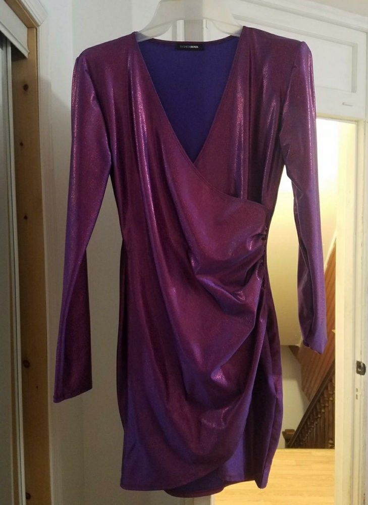 Metallic purple fashion nova dress M